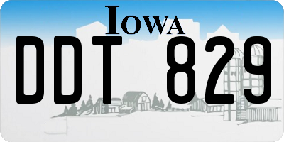 IA license plate DDT829