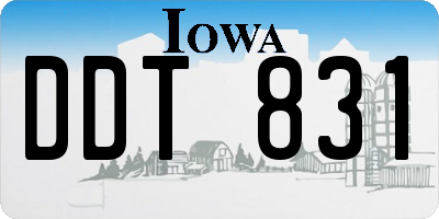 IA license plate DDT831