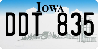 IA license plate DDT835