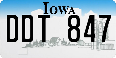 IA license plate DDT847