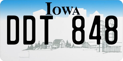 IA license plate DDT848