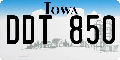 IA license plate DDT850