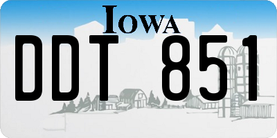 IA license plate DDT851