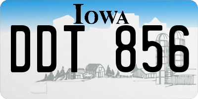 IA license plate DDT856