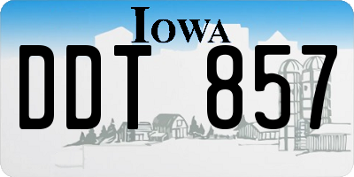IA license plate DDT857