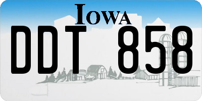 IA license plate DDT858