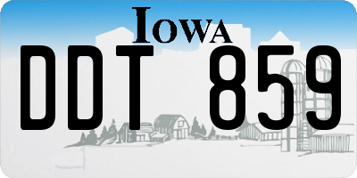 IA license plate DDT859