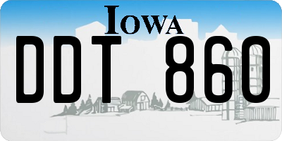 IA license plate DDT860
