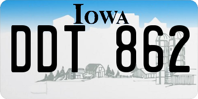 IA license plate DDT862