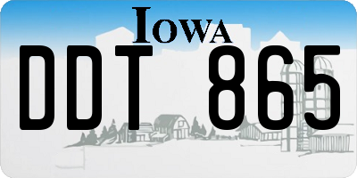 IA license plate DDT865