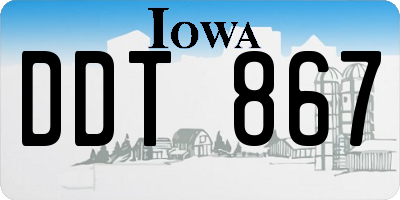 IA license plate DDT867