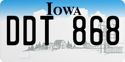 IA license plate DDT868