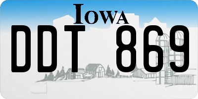 IA license plate DDT869