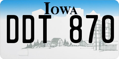 IA license plate DDT870
