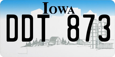 IA license plate DDT873