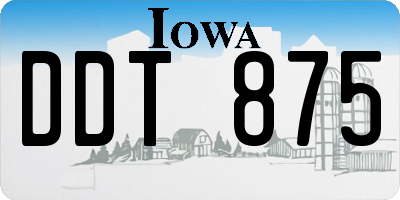 IA license plate DDT875