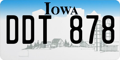 IA license plate DDT878