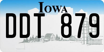 IA license plate DDT879
