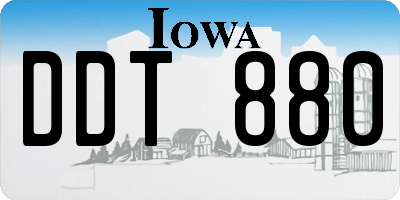 IA license plate DDT880