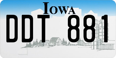 IA license plate DDT881