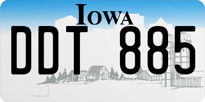 IA license plate DDT885