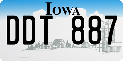 IA license plate DDT887