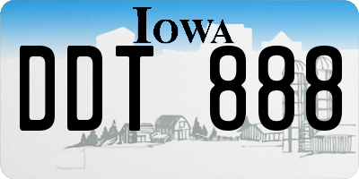 IA license plate DDT888