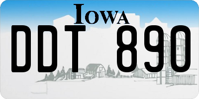 IA license plate DDT890