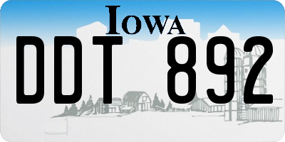 IA license plate DDT892