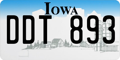 IA license plate DDT893