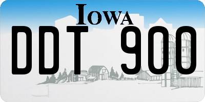 IA license plate DDT900