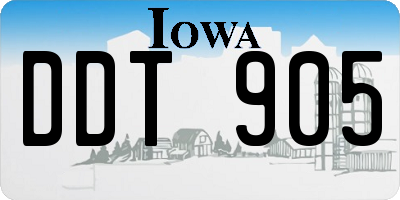 IA license plate DDT905