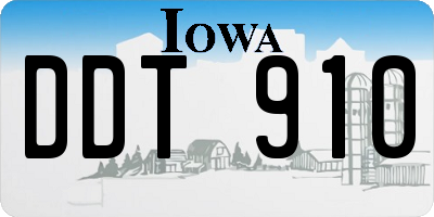IA license plate DDT910