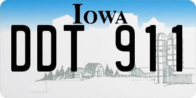 IA license plate DDT911