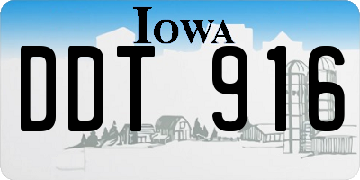 IA license plate DDT916