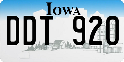 IA license plate DDT920
