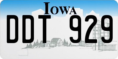 IA license plate DDT929