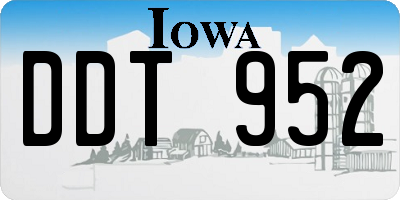 IA license plate DDT952