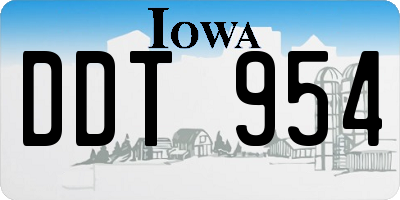 IA license plate DDT954