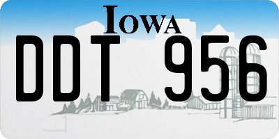 IA license plate DDT956
