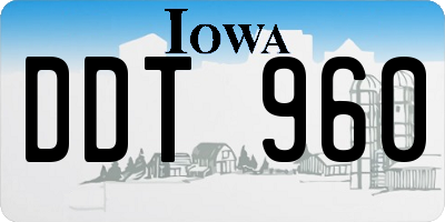 IA license plate DDT960