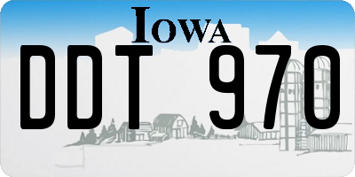 IA license plate DDT970