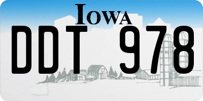 IA license plate DDT978