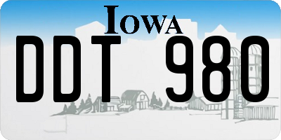 IA license plate DDT980