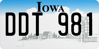 IA license plate DDT981