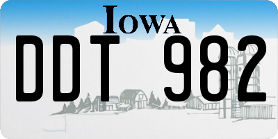 IA license plate DDT982