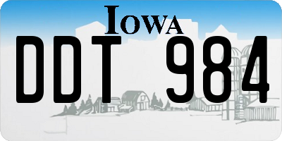 IA license plate DDT984