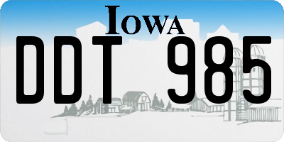 IA license plate DDT985