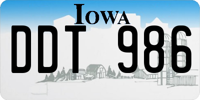 IA license plate DDT986
