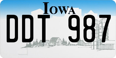 IA license plate DDT987